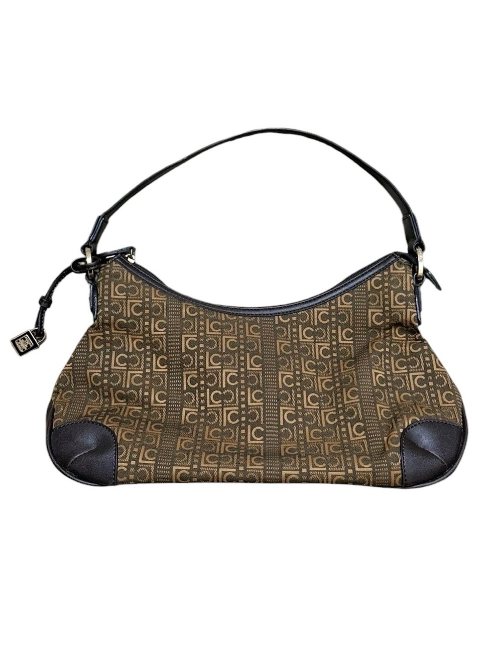 Y2K Liz Claiborne Purse LC Logo Shoulder Bag Handbag Brown